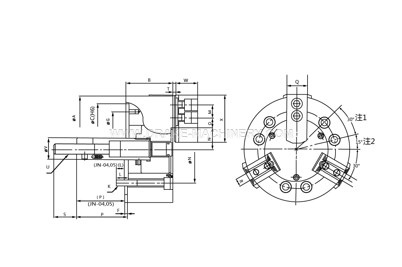 YS3-C 3-JAW Solid hydraulic chuck